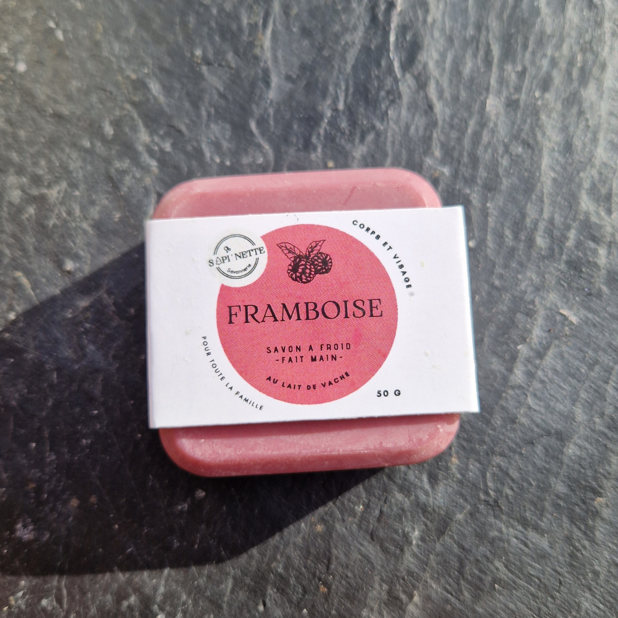 Savon framboise et lait de vache (50g)